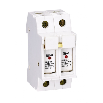 Держатель предохр. C10 со светодиод. индикацией 2P ДП-102 DEKraft 21384DEK фото 1