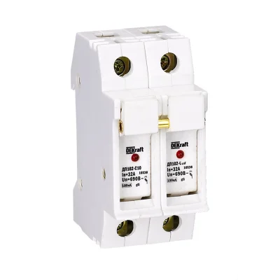 Держатель предохр. C10 со светодиод. индикацией 2P ДП-102 DEKraft 21384DEK фото 1