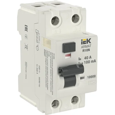 ARMAT ВДТ R10N 2P 40А 100мА тип A IEK AR-R10N-2-040A100 фото 1