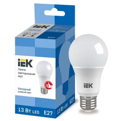Лампа LED A60 груша 13Вт 230В 6500К E27 IEK LLE-A60-13-230-65-E27 фото 1