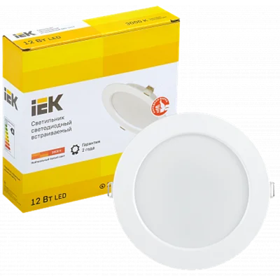 Светильник светодиодный ДВО 1613 белый круг 12Вт 3000К IP20 IEK LDVO0-1613-12-3000-K01 фото 1