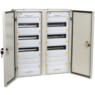 Щит металлический UNIVERSAL ЩРн-2х48з-1 74 на 96 модулей навесной с шинами N+PE 690х620х136 IP54 ИЭК фото 1