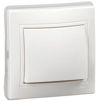KVARTA Выключ. 1-кл. 10А IP44 ВС10-1-0-КБ-44 бел. IEK KV-V10-10-44-K01 фото 1