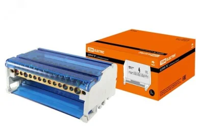 Шина N нулевая на DIN-рейку в корпусе 4х15групп TDM Electric SQ0801-0011 фото 1