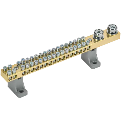 Шина N "ноль" на двух угл. изол. 200А ШНИ-10х18-36-L2-С IEK YNN30-36-C2-K03 фото 1