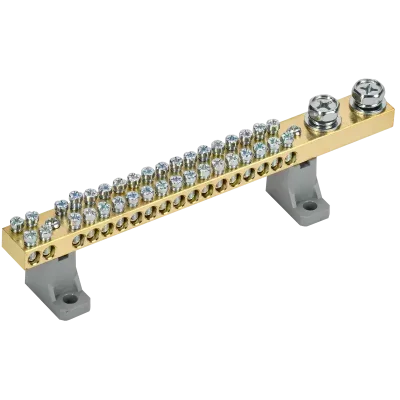 Шина N "ноль" на двух угл. изол. 200А ШНИ-10х18-36-L2-С IEK YNN30-36-C2-K03 фото 1