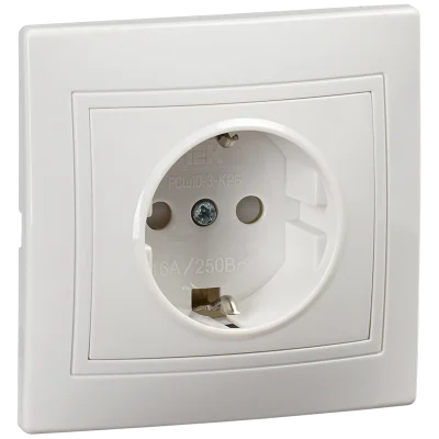 KVARTA Роз. 1-мест. с з/к/ш 16А РСш10-3-КРБ бел. IEK KV-R14-16-PC-K01 фото 1