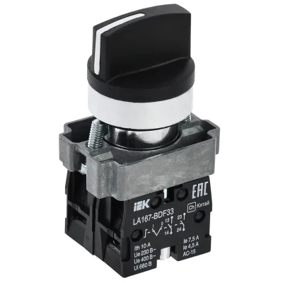 Переключатель LA167-BDF33 3 полож. 2з черный IEK BSW20-BDF33-4-24-67-3-K02 фото 1