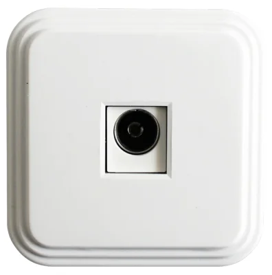 Розетка телевизионная1-местная, 75 Ом, 5-862МГц, PST00-20-20 (ТР-01), белый STEKKER 39705 фото 1