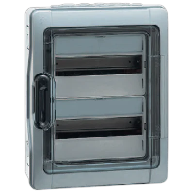 Шкаф накладной Plexo на 24 (2х12) модуля с шинами N+PE с прозрачной дверью IP65 Legrand 601982 фото 1