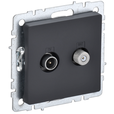 BRITE Роз. двойная TV+SAT РТВ/РСп12-БрГ граф. IEK BR-AF20-O-K53 фото 1