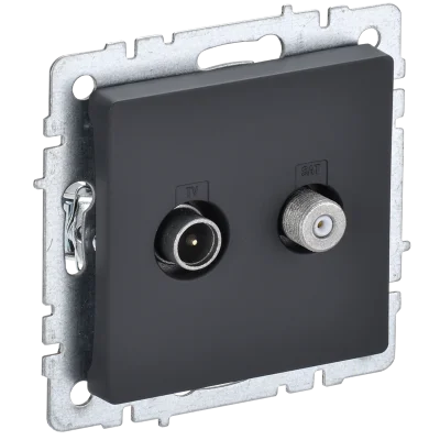 BRITE Роз. двойная TV+SAT РТВ/РСп12-БрГ граф. IEK BR-AF20-O-K53 фото 1