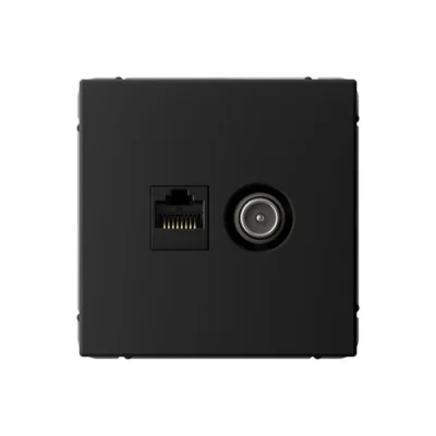 ARTGALLERY РОЗЕТКА двойная ТВ + компьютерная RJ45, кат. 5Е, КАРБОН Systeme Electric GAL001089 фото 1