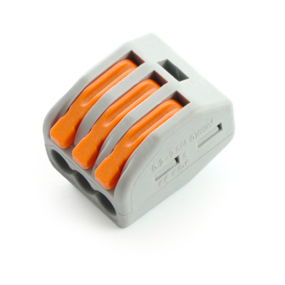 Клемма 3 х (0,08-2,5/4) монтажная LD222-413 [уп. 50шт] STEKKER 32397 фото 1