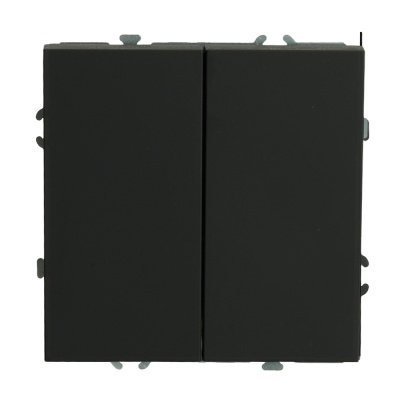 Выключатель 2-клавишный (механизм), , 250В, 10А, серия эмили, RSW10-5104-05, черный уголь, so STEKKE фото 1