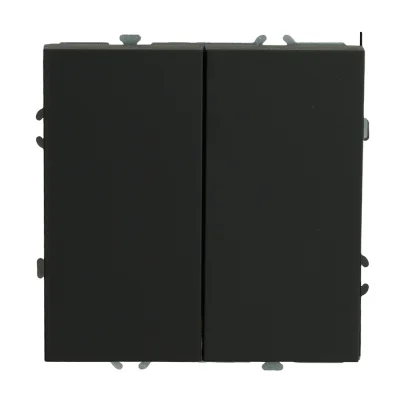 Выключатель 2-клавишный (механизм), , 250В, 10А, серия эмили, RSW10-5104-05, черный уголь, so STEKKE фото 1