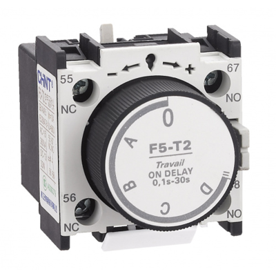 Приставка выдержки времени на отк.F5-D2 (0,1-30 сек) к контакторам NC1, NC2 и NXC (R) CHINT 258019 фото 1