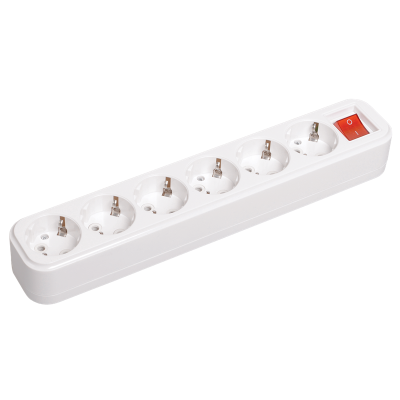 Розетка переносная разб. с выкл. К06В 6 мест CLASSIC IEK KYP11-16-06-00-ZK фото 1