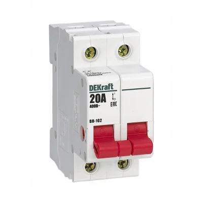 Выключатель-разъединитель 2Р 20А ВН-102 DEKraft 17005DEK фото 1