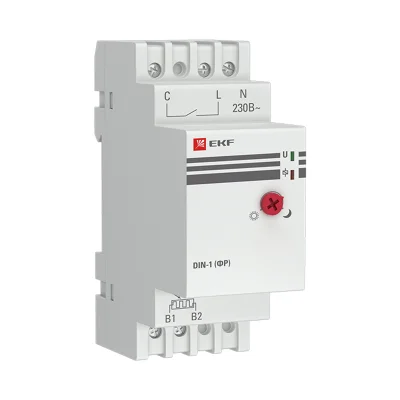 Фотореле на DIN-рейку с выносным датчиком (ФР) 2-100Лк 25А 3000Вт PROxima EKF fr-din-1-25 фото 1