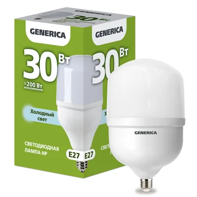 Лампа LED HP 30Вт 230В 6500К E27 GENERICA LL-HP-30-230-65-E27-G фото 1
