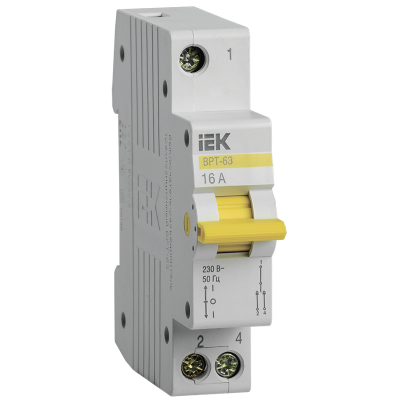 Выключатель-разъединитель трехпозиционный ВРТ-63 1P 16А IEK MPR10-1-016 фото 1