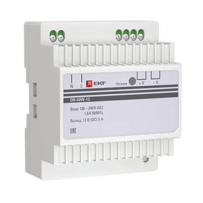 Блок питания 12В DR-60W-12 PROxima EKF dr-60w-12 фото 1