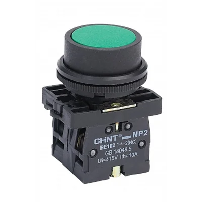 Кнопка управления NP2-BA31 без подсветки зеленая 1НО IP40 CHINT 573956 фото 1