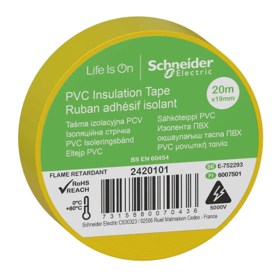 Изолента РЕКОРД 19мм х 20м х 0,13мм, желтый Рекорд 24417 фото 2