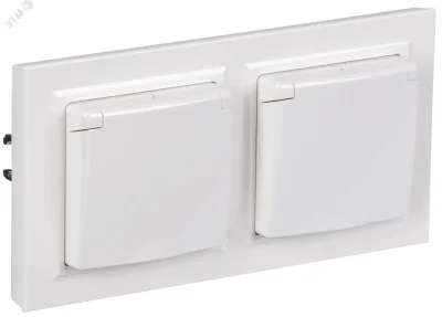 BRITE Комплект 1-местная с заземлением с защитными шторками и крышкой 16А IP44 2 штуки в сборе с дво фото 1