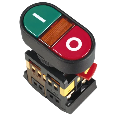 Кнопка APВВ-22N "I-O" d22мм неон/240В 1з+1р IEK BBD10-APBB-K51 фото 1