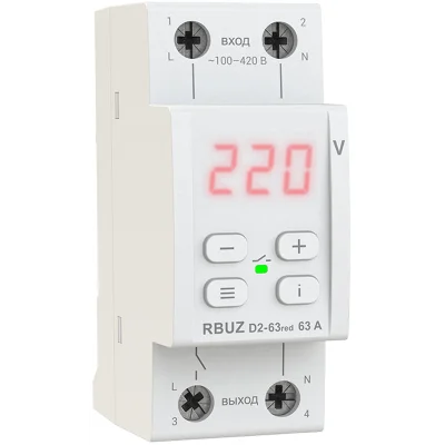 Реле напряжения D2-63 red Welrok 4660251140014 фото 1