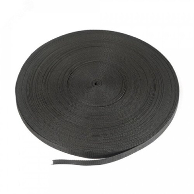 Лента монтажная текстильная 20 мм черная (100м/уп) Промрукав PR08.10534 фото 1