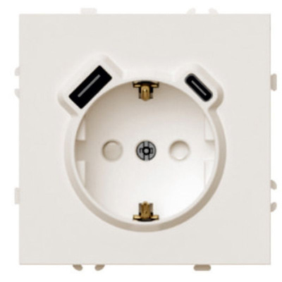 Розетка 1-местная з/ш с/з 16А + USB + Type C (механизм), , 250В, 20W, серия Эмили, RST16-5119 STEKKE фото 1
