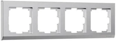 Рамка на 4 поста Stark (серебряный матовый) W0041865 Werkel a063456 фото 1