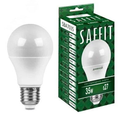 Лампа светодиодная, 35W 230V E27 6400K A70, SBA7035 Saffit SAFFIT 55199 фото 1