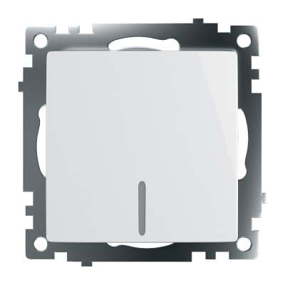 Выключатель электрический 1-клавишный c индикатором (механизм), серия Катрин, GLS10-7101-01, белый S фото 1