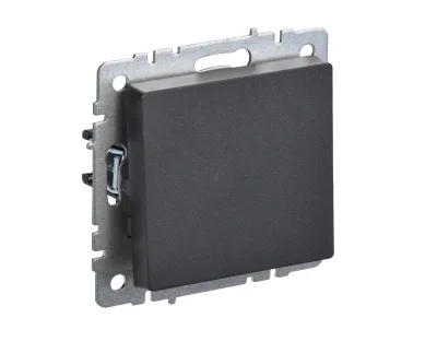Выключатель 1кл с/у черный механизм ВС10-1-0-БрЧ BRITE IEK BR-V10-0-10-K02 фото 1